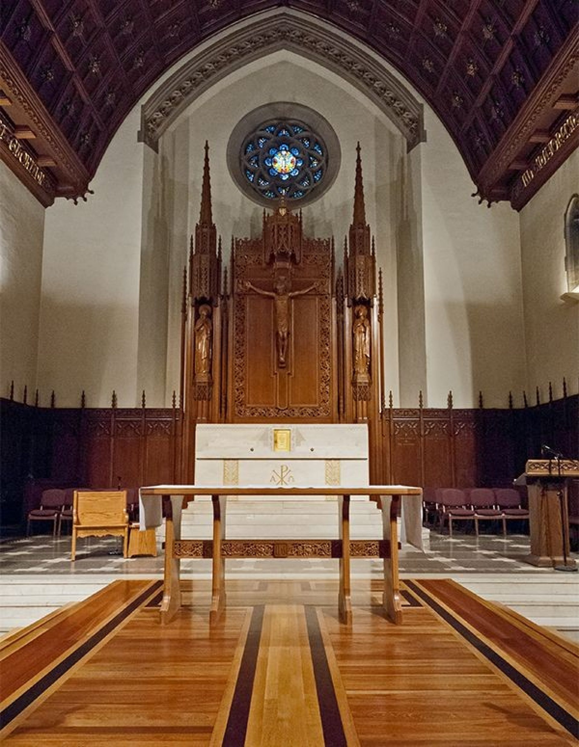 The inside of a church