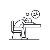illustration of a person asleep at their desk