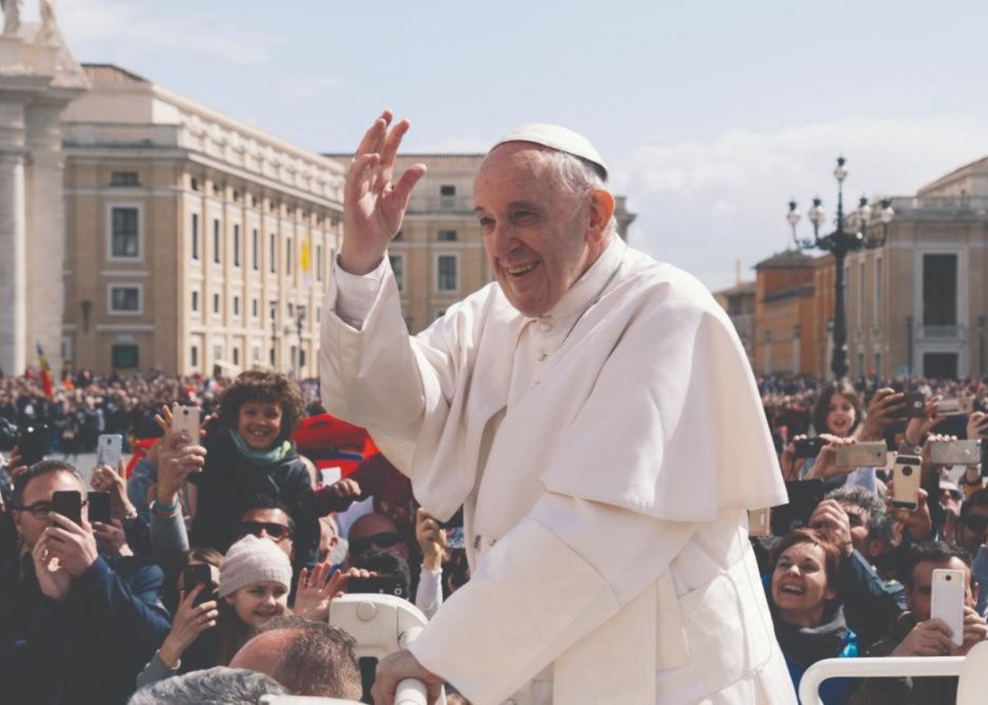 Pope Francis Guiding Light Page Banner  - Pope Francis waving
