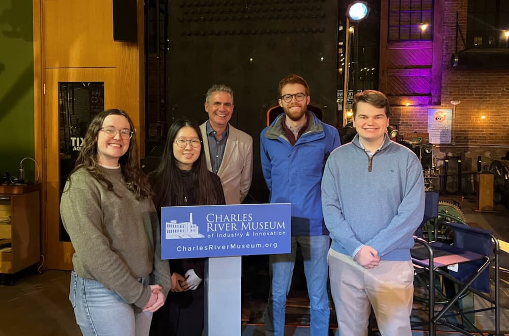 5 members of EWB at the Charles River Museum