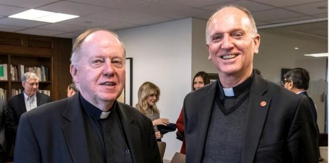BC President William P. Leahy, SJ, and JRS International Director Thomas Smolich, SJ