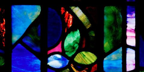 stained glass in Bapst