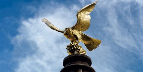 BC golden eagle statue