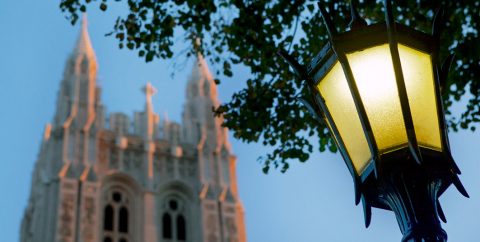 Gasson tower with lamp