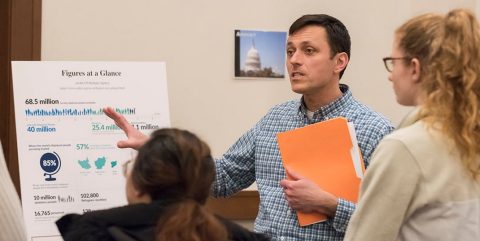 Timothy Karcz speaking to a group