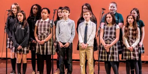 St. Columbkille students singing