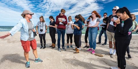 Gail Kineke and students