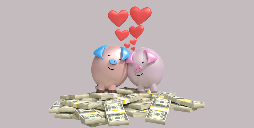 piggy banks with hearts