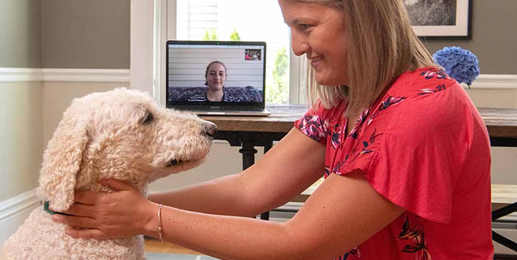 Courtney Hollands and her labradoodle