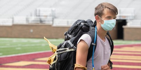 Gordon Wayne standing in Alumni Stadium