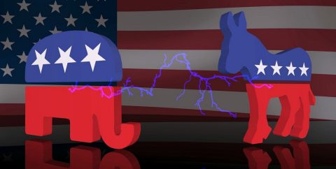 elephant and donkey political party icons