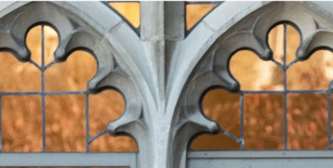 Leaded glass window detail