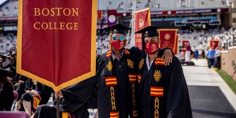 Graduates with BC flags