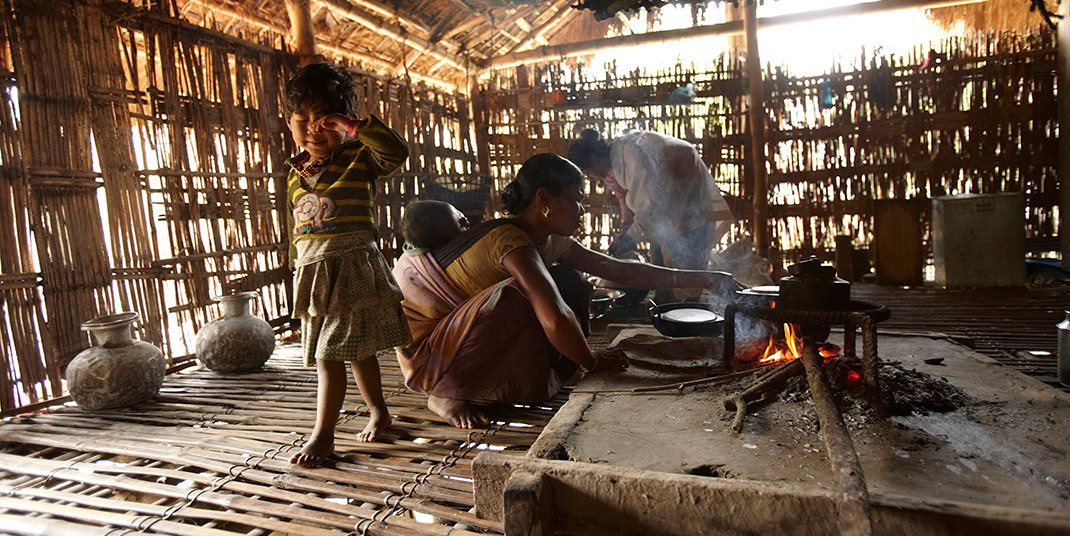 A brick kiln with a smokestack