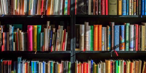 Books on a shelf