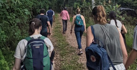 Students hiking