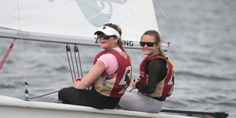Women students sailing