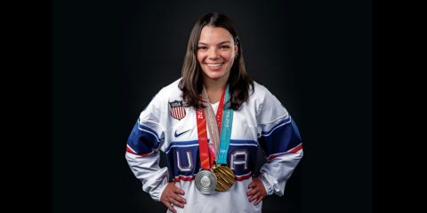 Cayla Barnes with medals