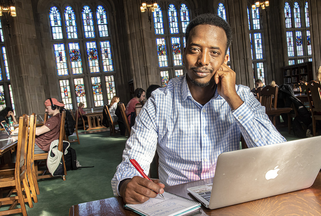 Abdi Nor Iftin in a BC library