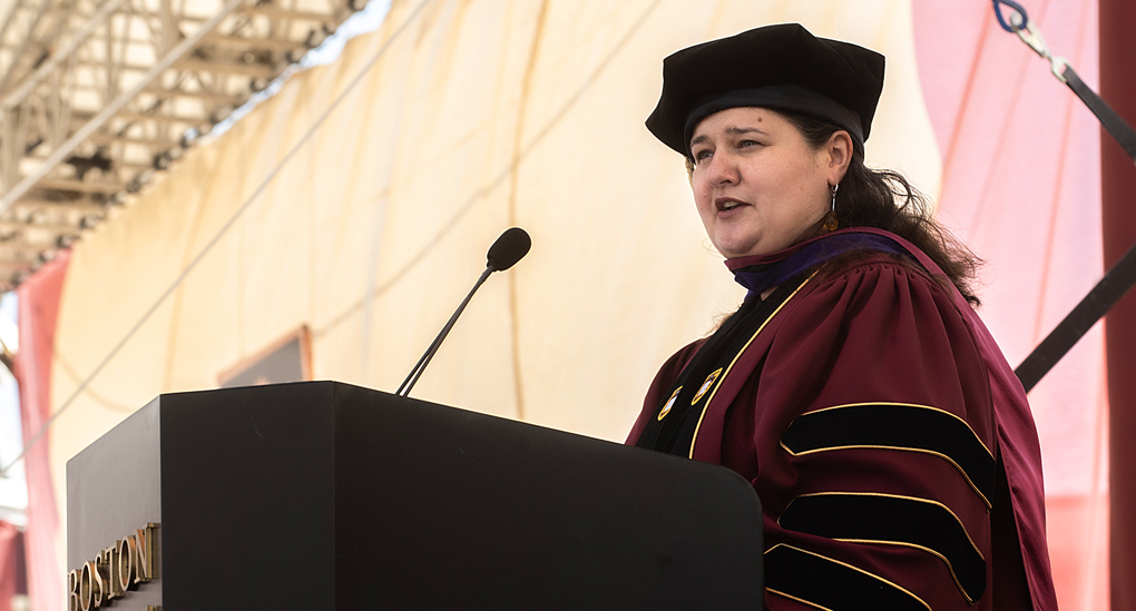 Ukraine Ambassador to the U.S. Oksana Markarova at the podium