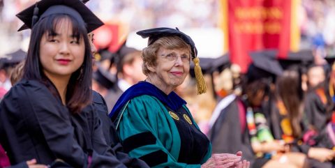 Mary Walsh in academic regalia