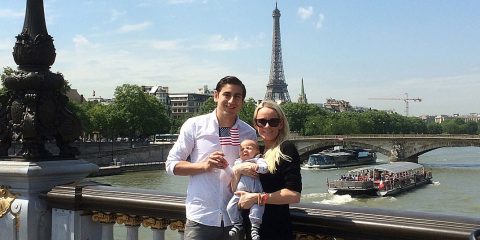 Alejandro Bedoya and family in Paris