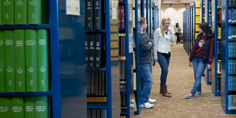 Students in O'Neill Library