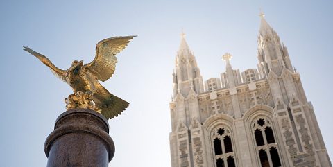 Gasson Tower and eagle statue