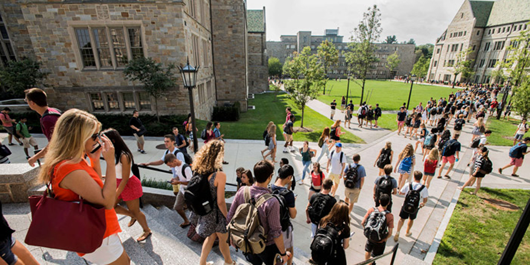 students on campus