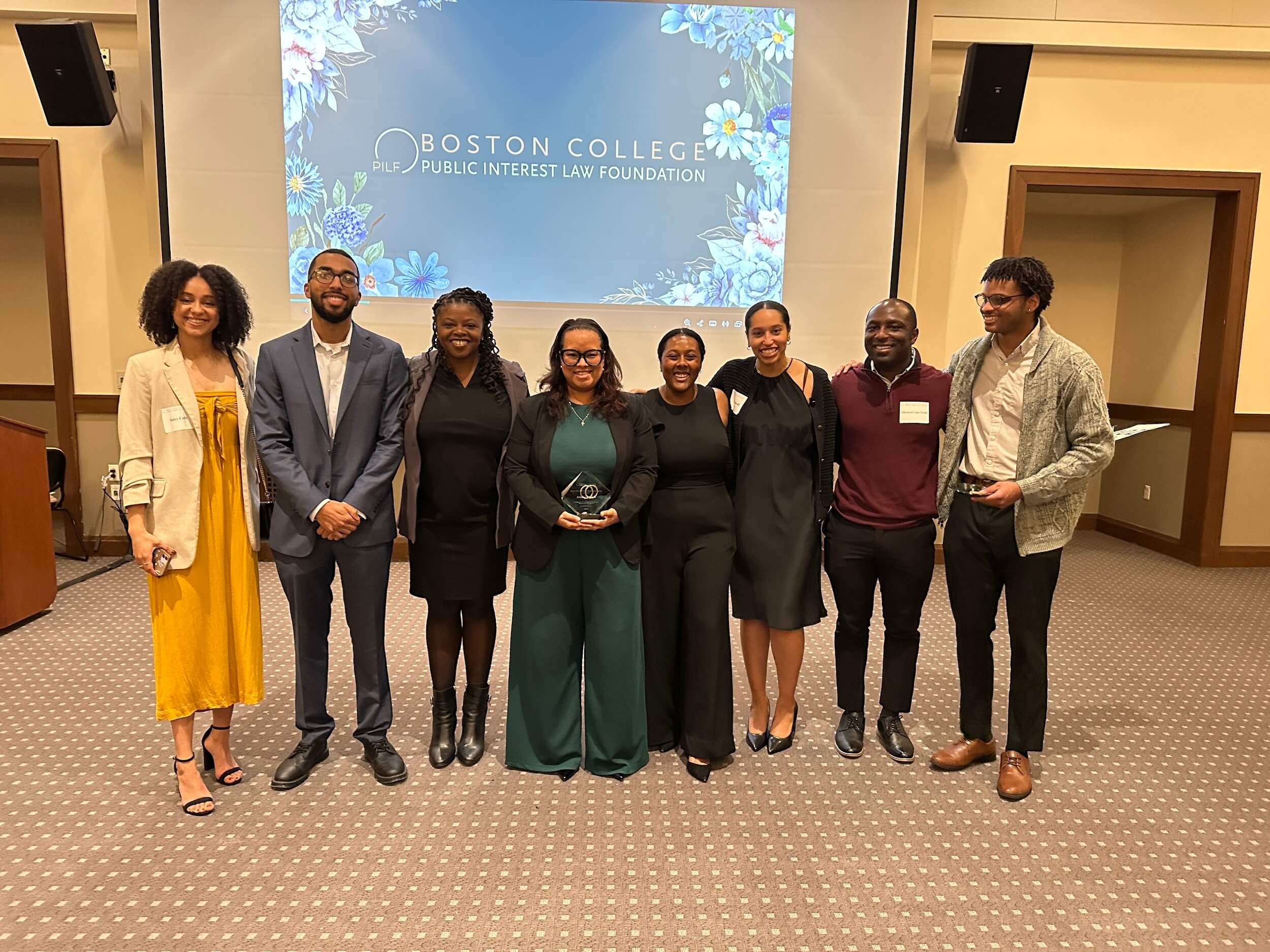 L-R: Haley Cole ‘26, Grant Ford ‘25, Rodline Louijeune ‘17, Arianne Waldron ‘14, Leia Washington ‘27, Nia Blackwell ‘27, Mitchord Cope-Hobbs ’27, Minaldy Cadet ‘26