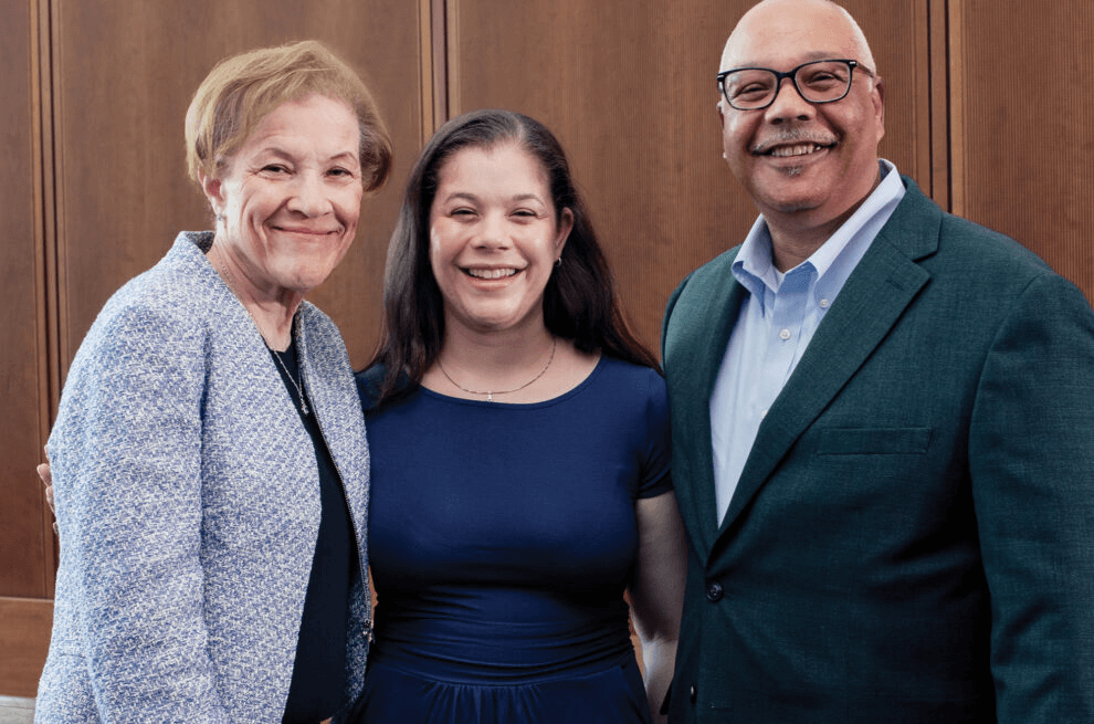 Julie Bernard ’85 and Arthur Bernard ’83 with their daughter, Vanessa Bernard ’22. The family was featured in the Summer 2024 edition of the Boston College Law School Magazine