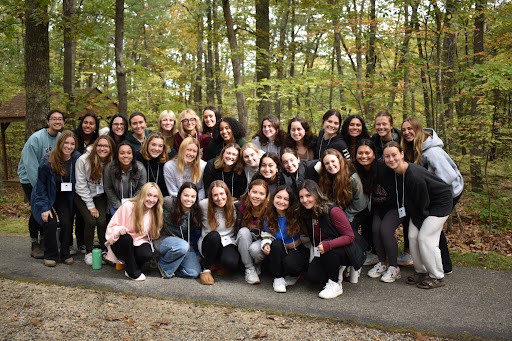 A group of women in the woods