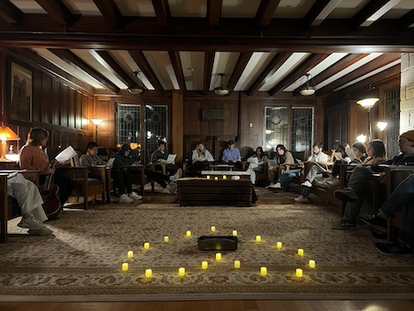 Students reflecting at the Mosaic retreat.
