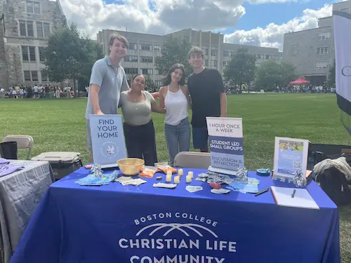 Students from the Christian Life Community at student events day.