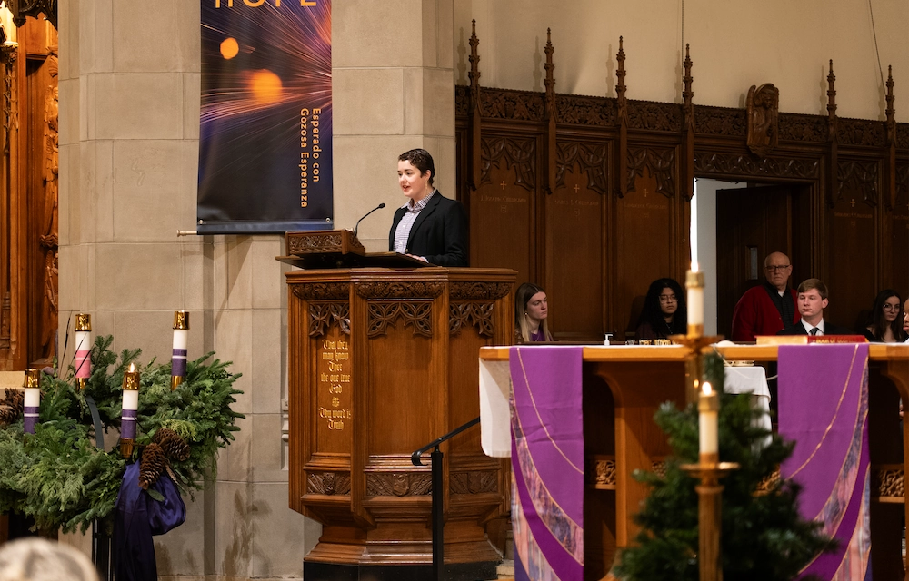 A liturgical minister at Boston College Mass.