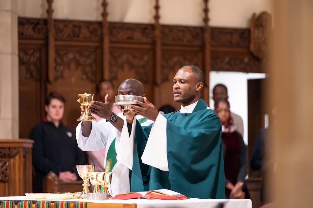 The presentation of the sacraments at a Boston College Mass.