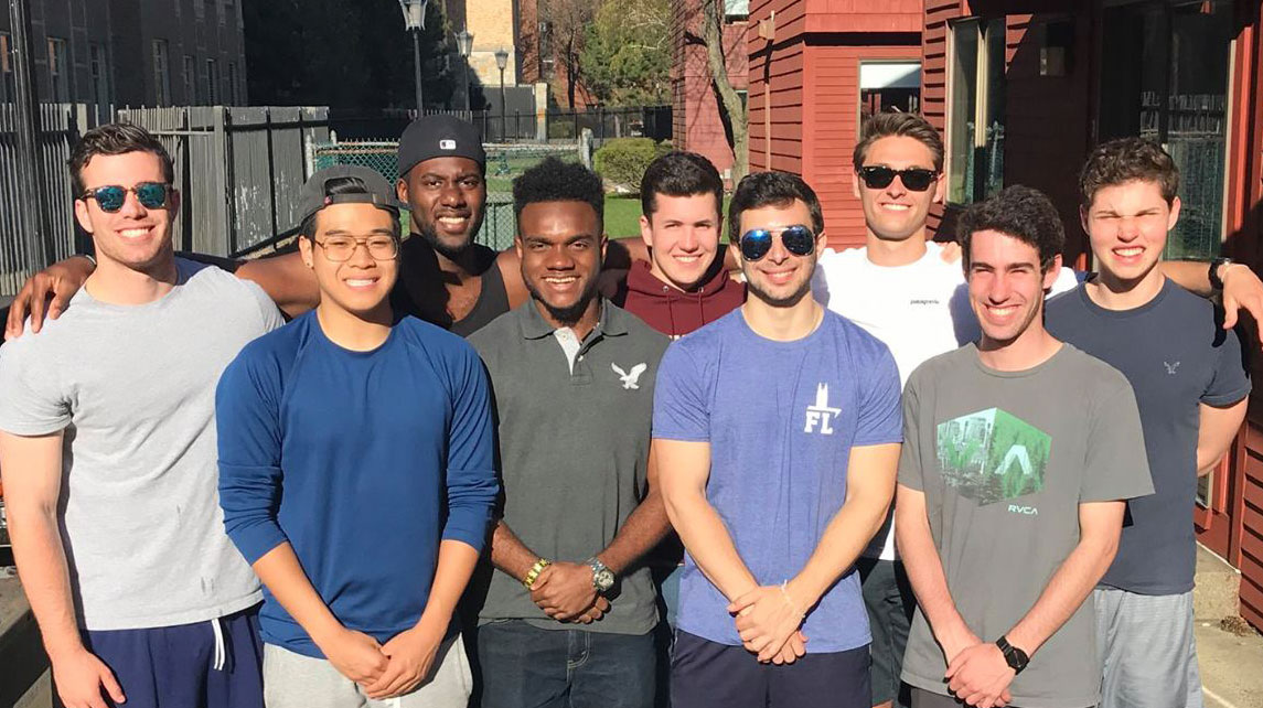 A group of men hanging out