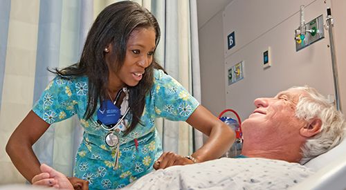 Nurse with patient