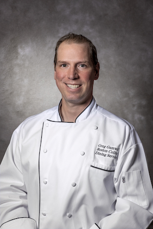December 6, 2022 -- Boston College Dining Services portrait of Gregory Gamwell, Production Manager, Lyons Hall.
