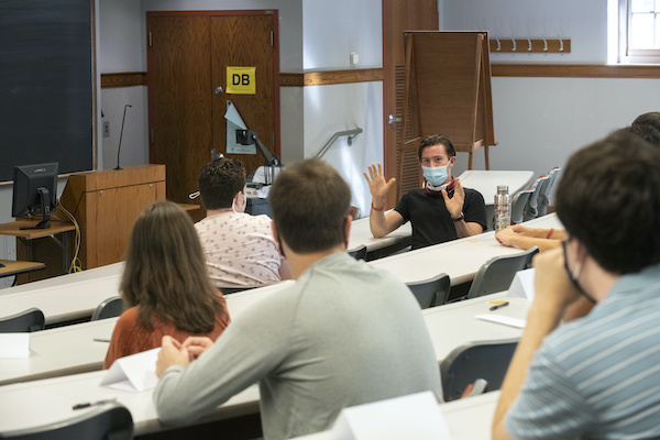 Socially distanced students in a Fulton classroon