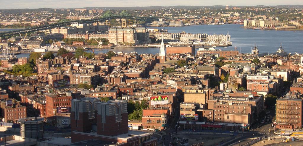 Aerial photo of Boston's North End