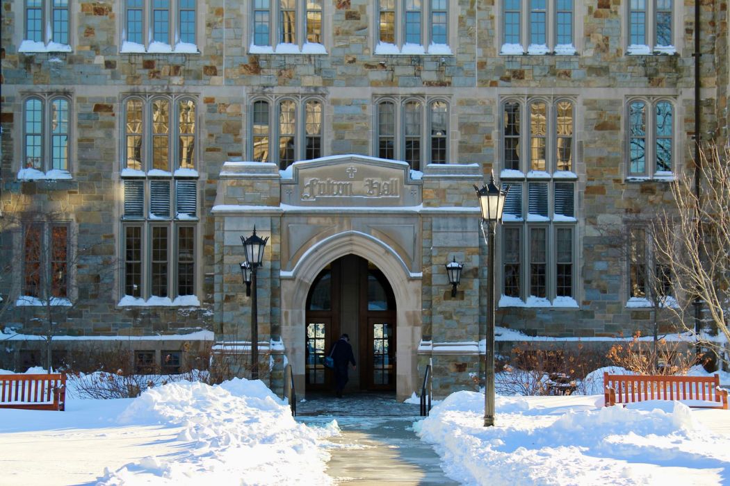 Fulton Hall in the snow