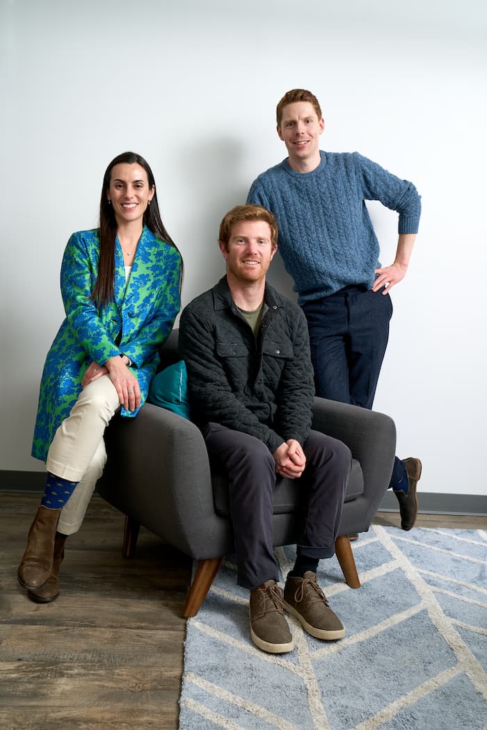 SSC’s general partners Christina Quinn ’13, Tom Coburn ’13, and Duncan Walker ’13 seated together.