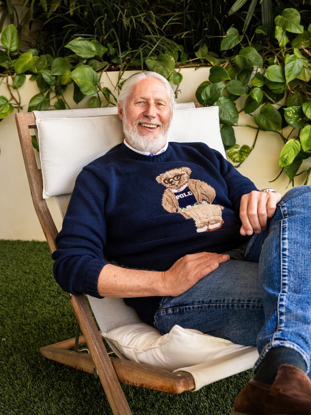 Marc Seidner, MCAS ’88, P ’24 sits outside at his home in California. 