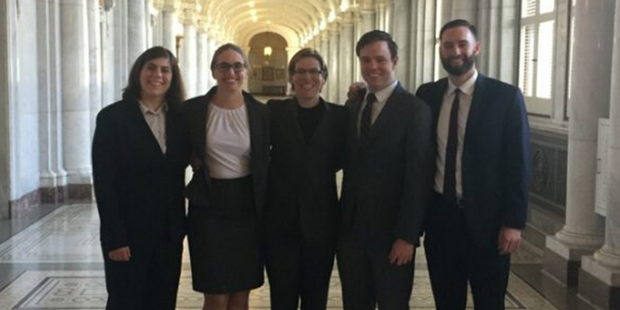 Photo of students at court