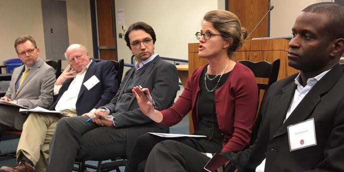 Panelists at Clough Event