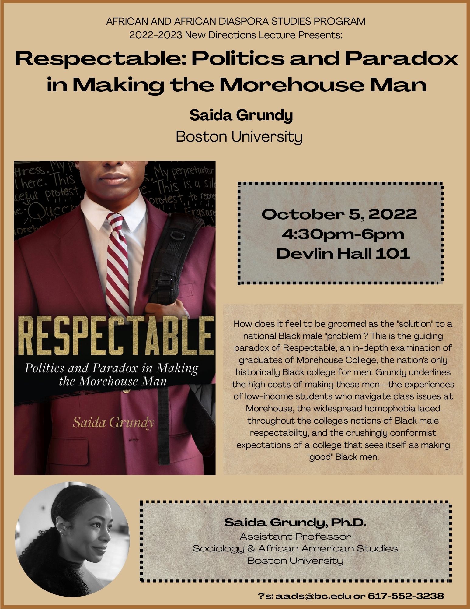 Saida Grundy: Respectable: Politics and Paradox in Making the Morehouse Man