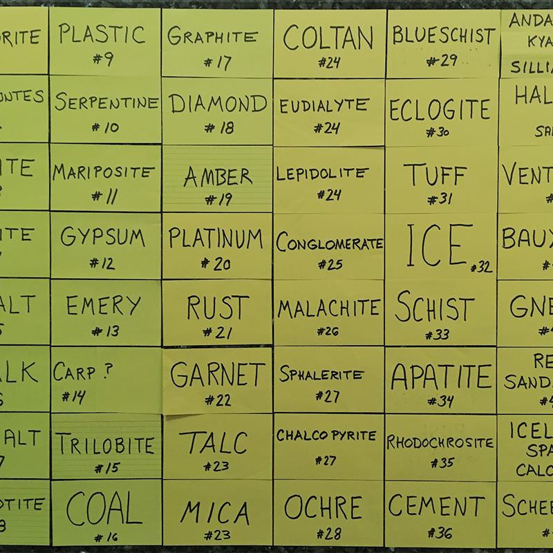 A list of rock names