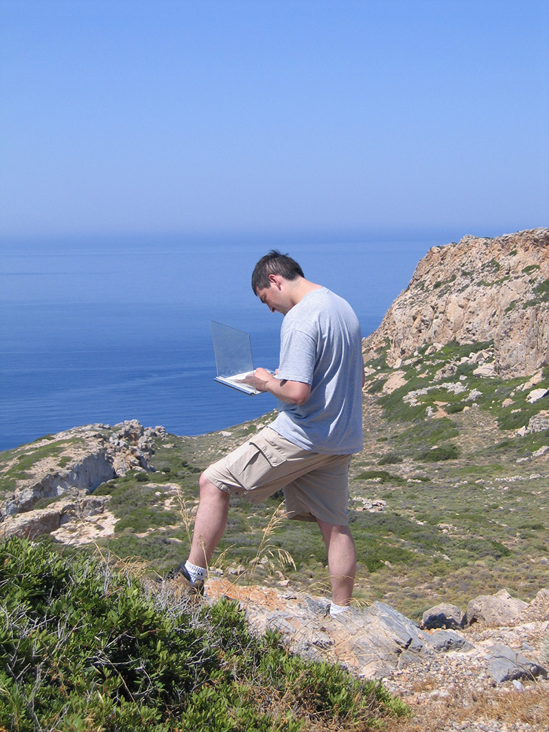 A person doing field research