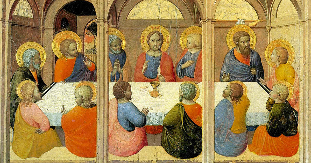 15th Century painting of the Institution of the Eucharist by Stefano di Giovanni